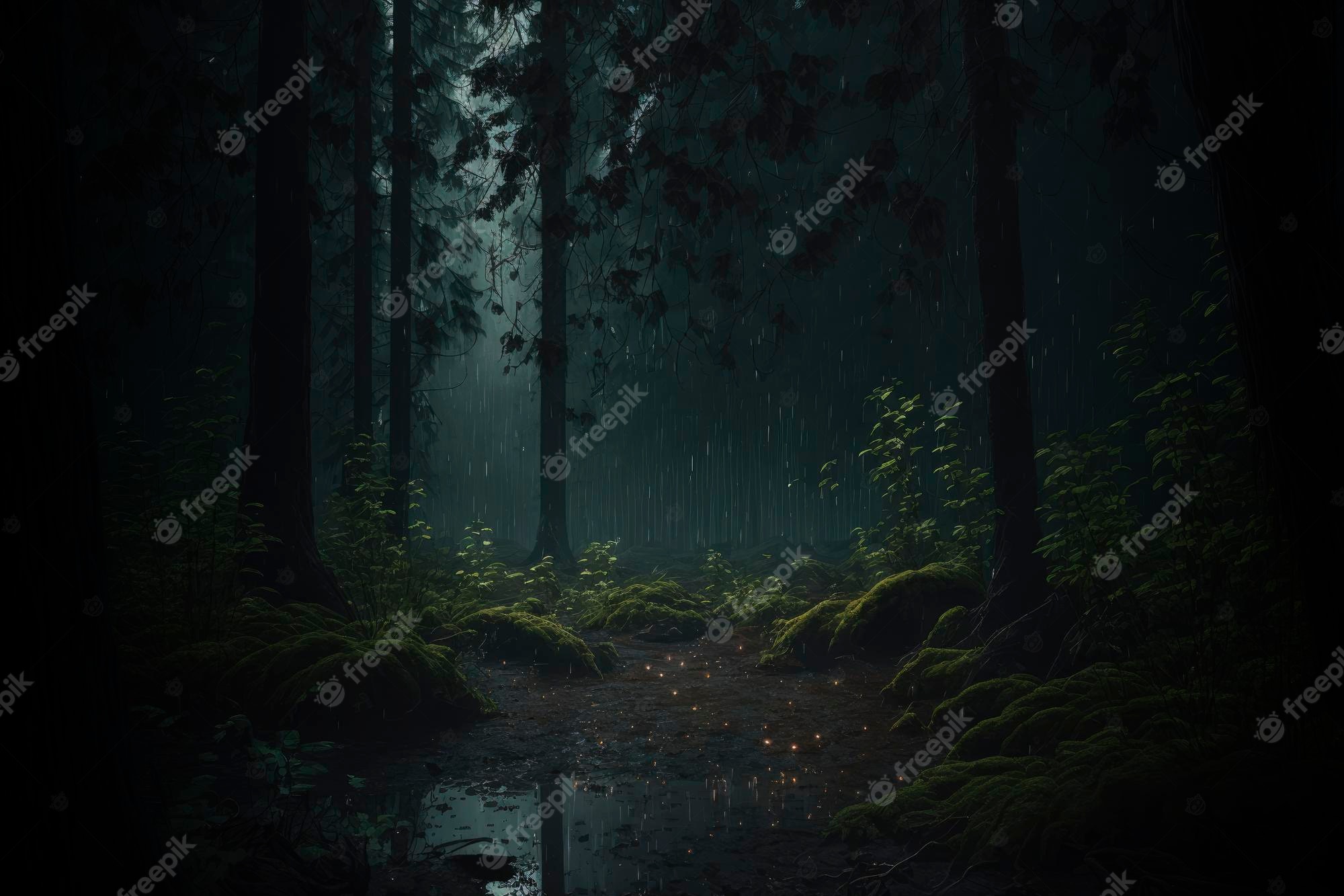 dark forest wallpaper