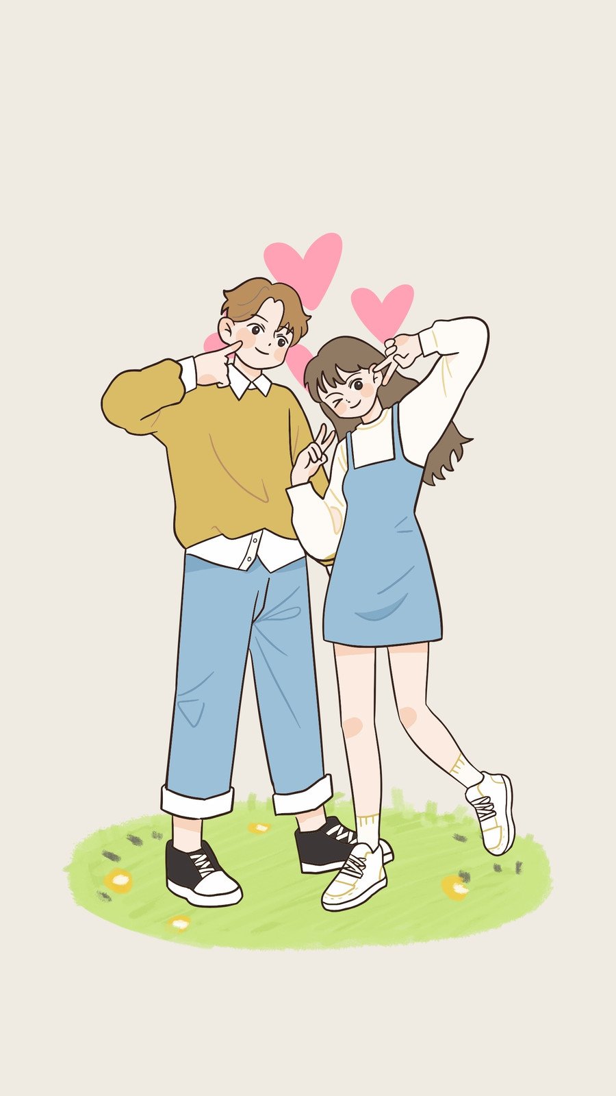 Cute Couples Cartoon Wallpaper